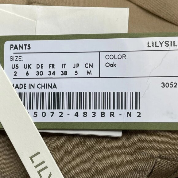 Lilysilk Women’s Pleated Silk & Linen Wide-Leg Pants - Picture 6 of 7